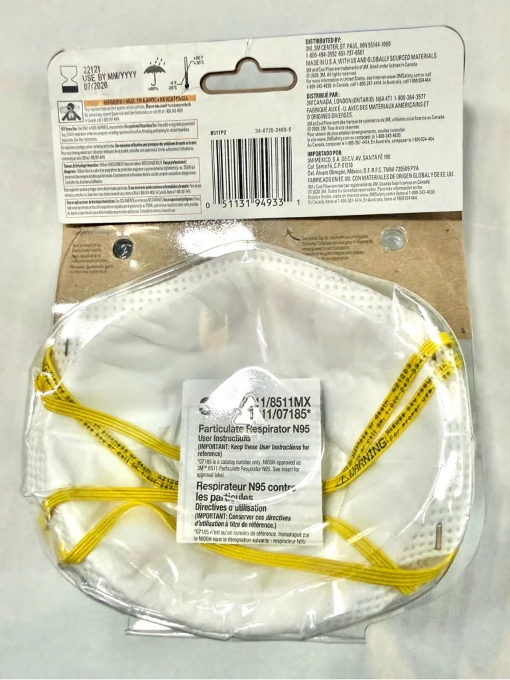 3M White N95 Multi-Purpose Valved Respirator 2 Pack